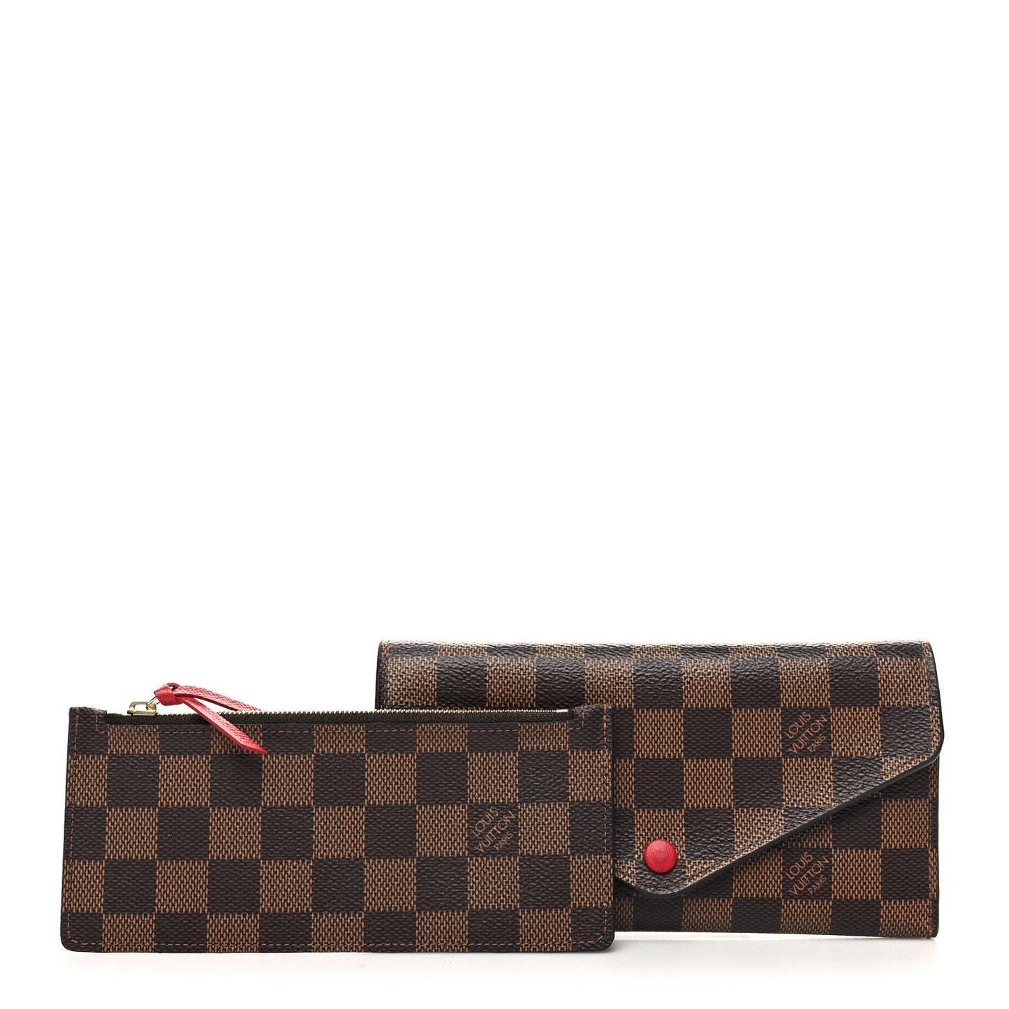 Damier Ebene Josephine Wallet Red
