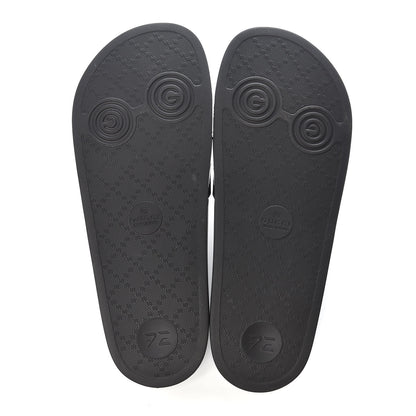 Gucci Rubber Web Mens Pool Slide Sandals 7 Black Mystic White Hibiscus Red Marine 5 of 9
