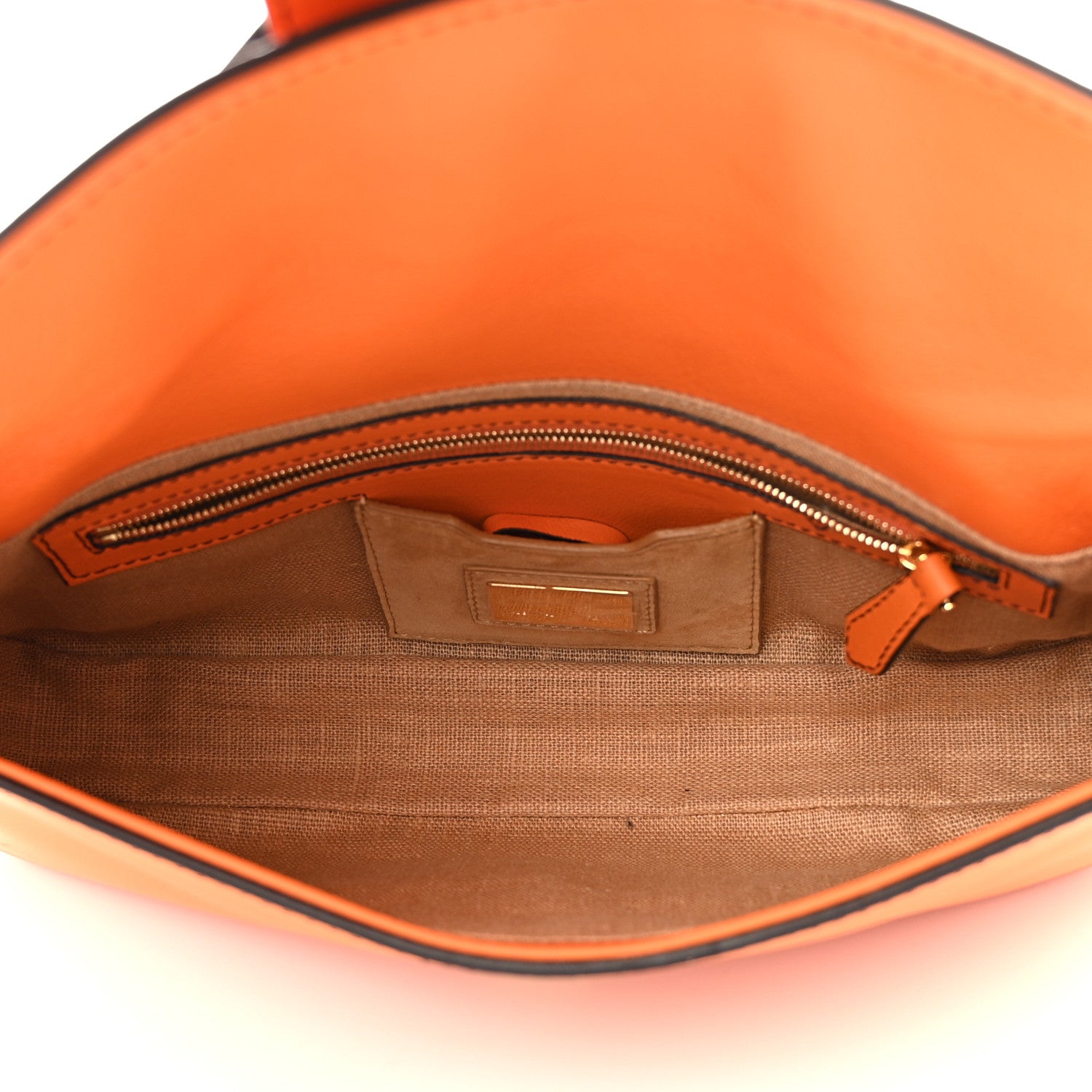 Fendi Vitello Flamingo Enamel Interchangeable Strap Baguette Orange Black Tobacco 5 of 11
