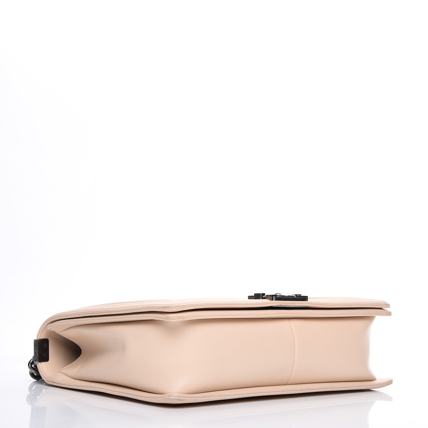 Lambskin Quilted Large Boy Flap Beige