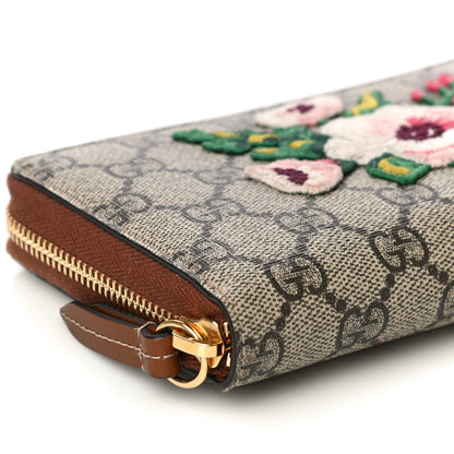 Gucci GG Supreme Monogram Garden Embroidered Zip Around Wallet 5 of 13