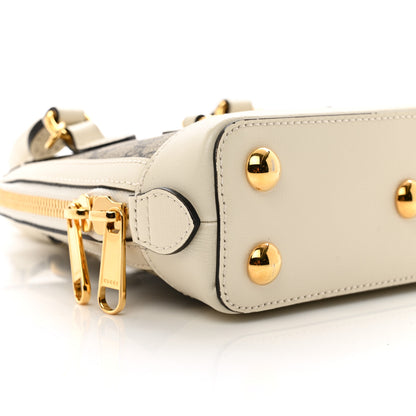 Gucci GG Supreme Monogram Azalea Calfskin Mini Horsebit 1955 Top Handle Bag Beige Ebony Mystic White 9 of 10
