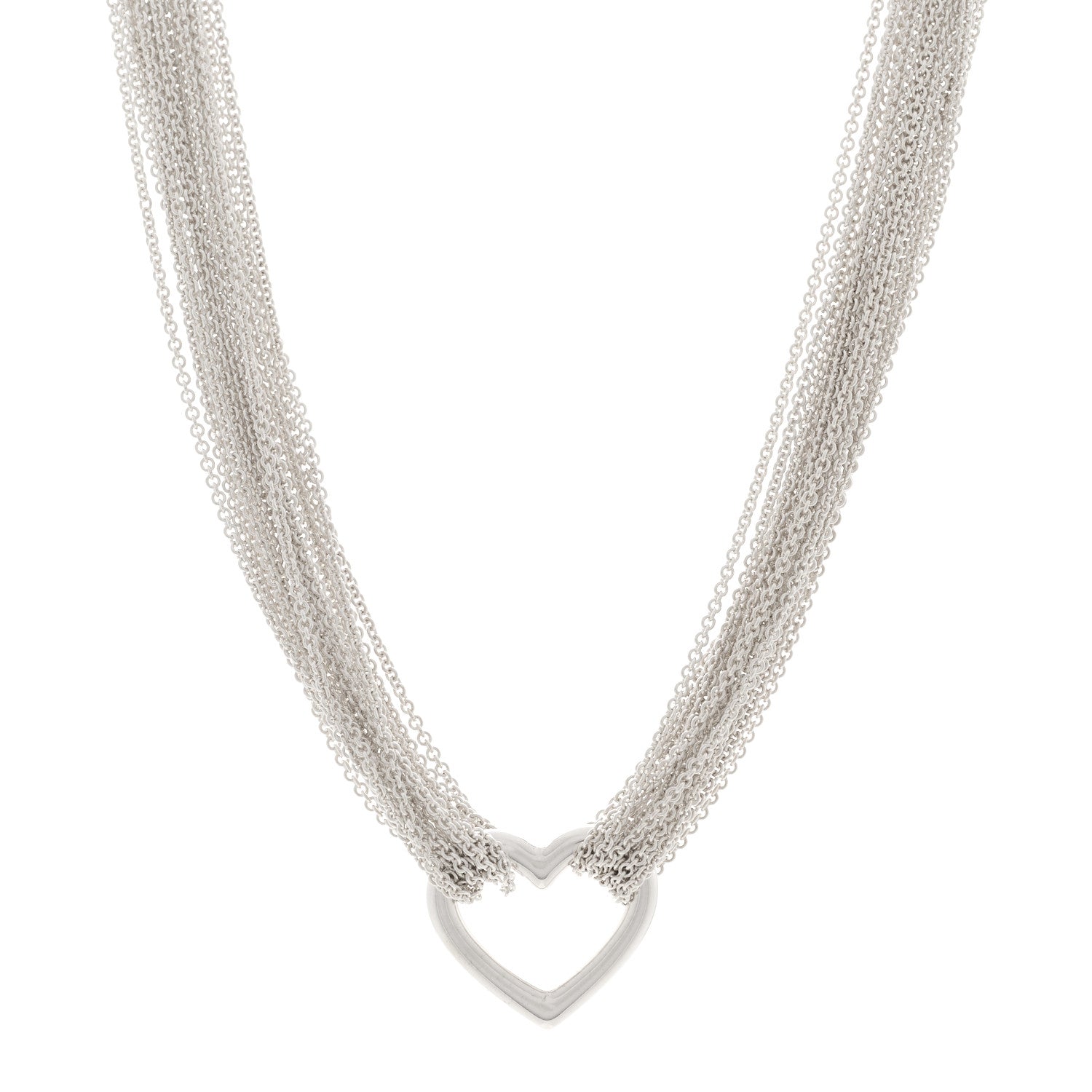 Tiffany Sterling Silver Heart Multi Chain Toggle Necklace 1 of 6
