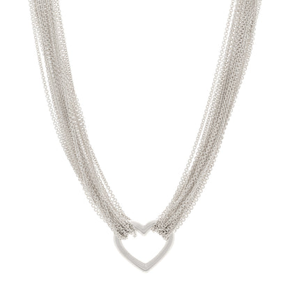 Tiffany Sterling Silver Heart Multi Chain Toggle Necklace 1 of 6