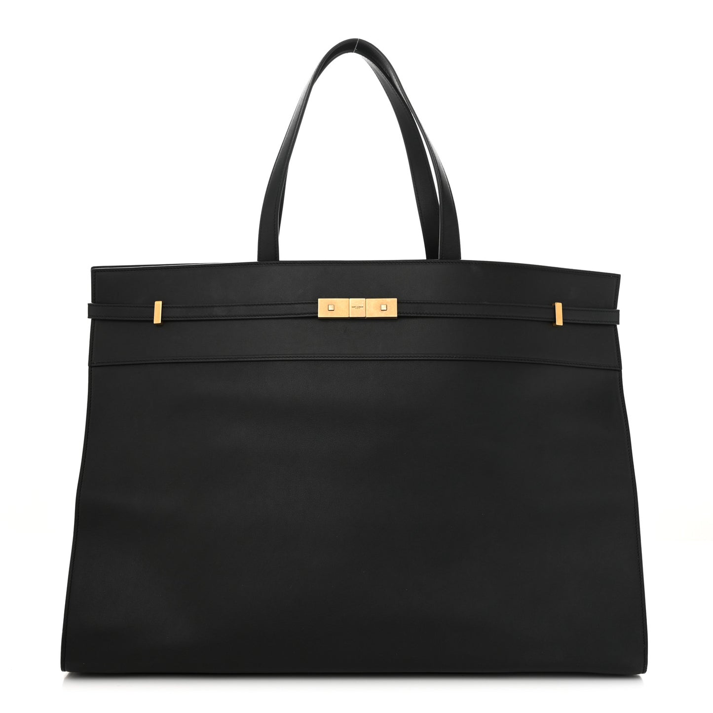 Calfskin Large Manhattan Shopper Tote Black