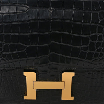 Hermes Matte Alligator Constance 18 Black 8 of 13