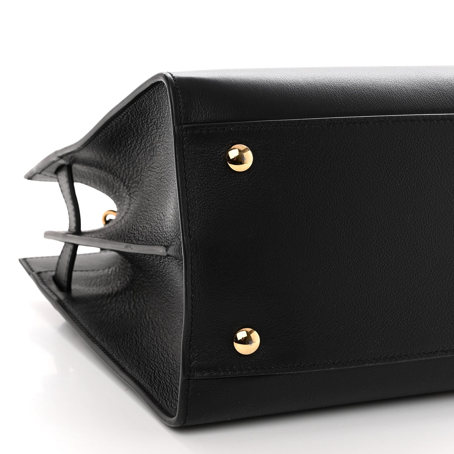 Versace Grained Calfskin Large Virtus Top Handle Shoulder Bag Black 8 of 9