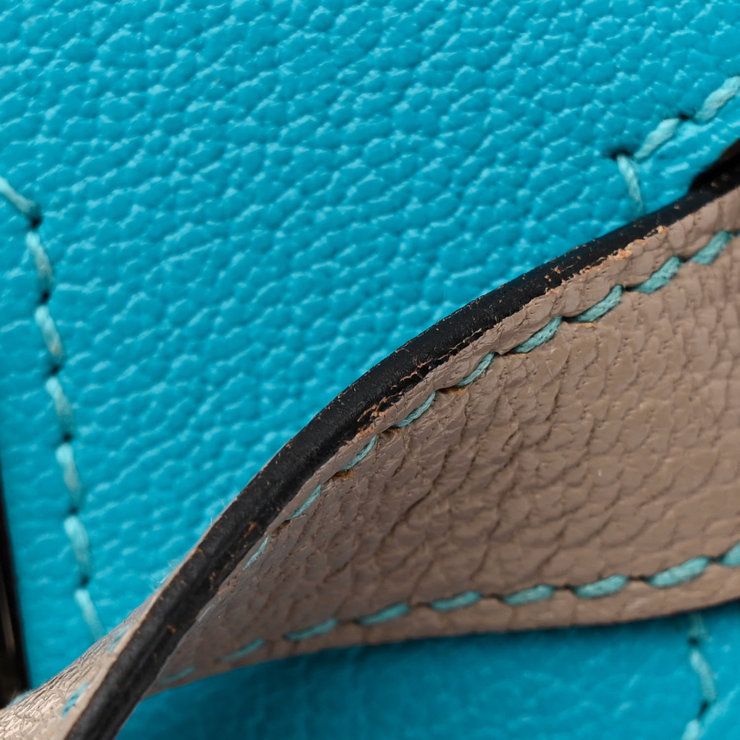 Hermes Chevre Horseshoe Birkin 30 Parme Bleu Azteque Etoupe 12 of 14