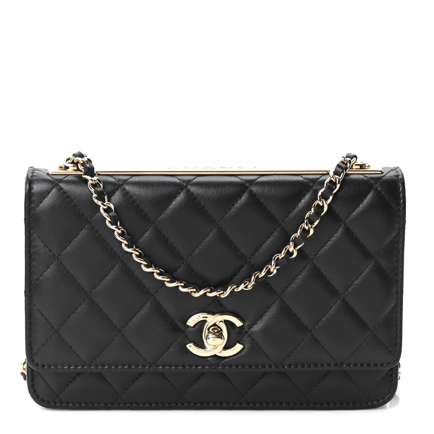 Chanel Lambskin Quilted Trendy CC Wallet On Chain WOC Black 1 of 14