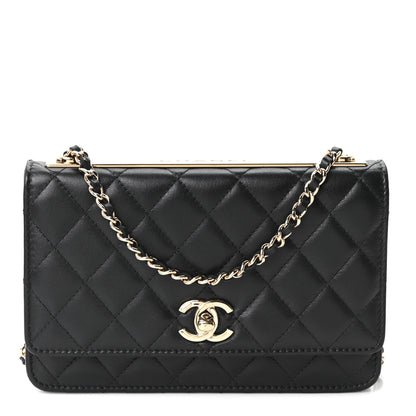 Chanel Lambskin Quilted Trendy CC Wallet On Chain WOC Black 1 of 14