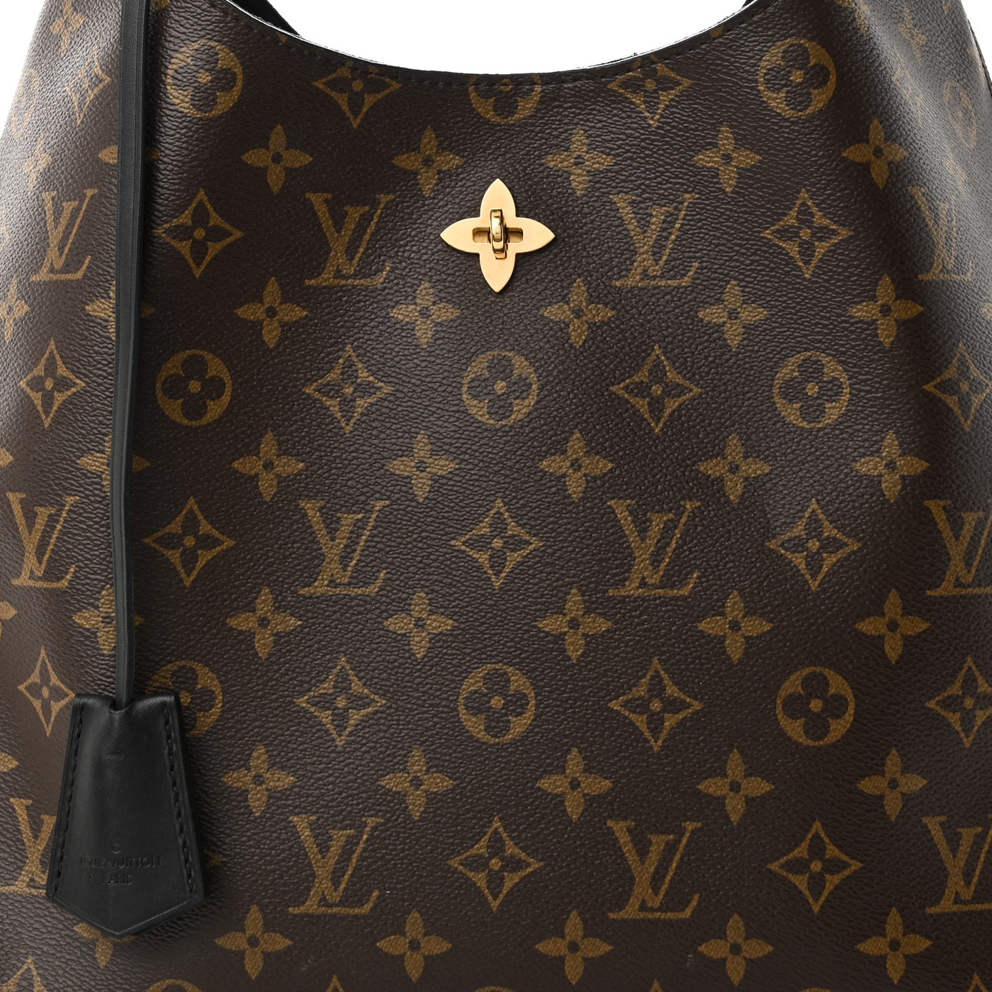Monogram Flower Hobo Black
