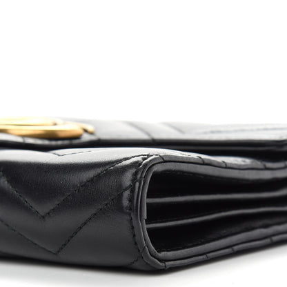 Gucci Calfskin Matelasse GG Marmont Chain Wallet Black 9 of 11
