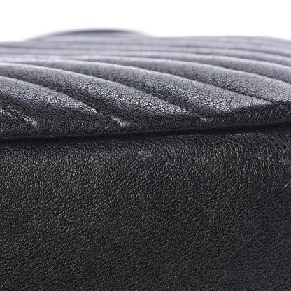 Saint Laurent Sheepskin Matelasse Chevron Monogram Large College Satchel Black 22 of 24