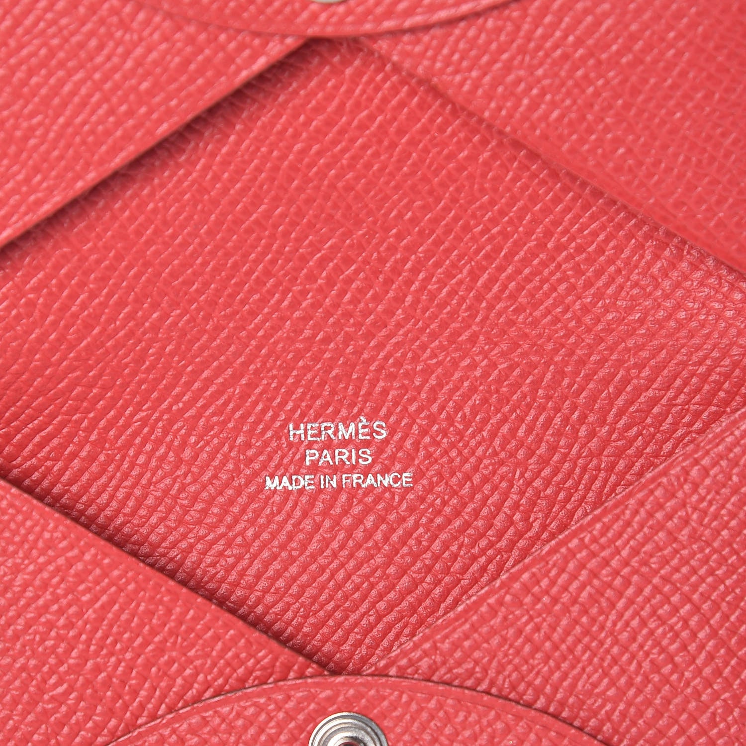 Hermes Epsom Calvi Card Case Rouge Casaque 6 of 11