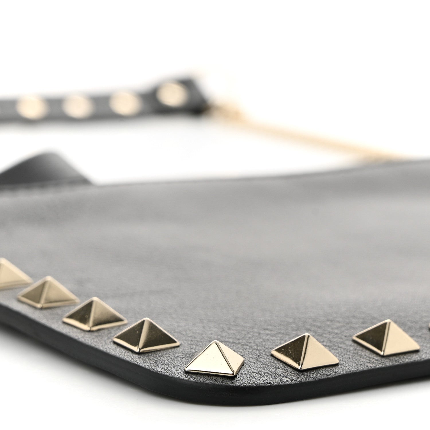 Valentino Garavani Vitello Rockstud Pouch On Chain Black 9 of 11
