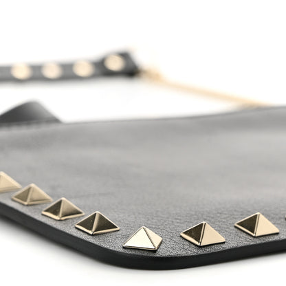 Valentino Garavani Vitello Rockstud Pouch On Chain Black 9 of 11