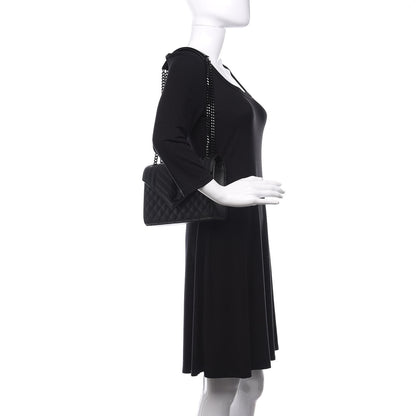 Saint Laurent Grain De Poudre Textured Mixed Matelasse Triquilt Medium Monogram Satchel Black 2 of 11