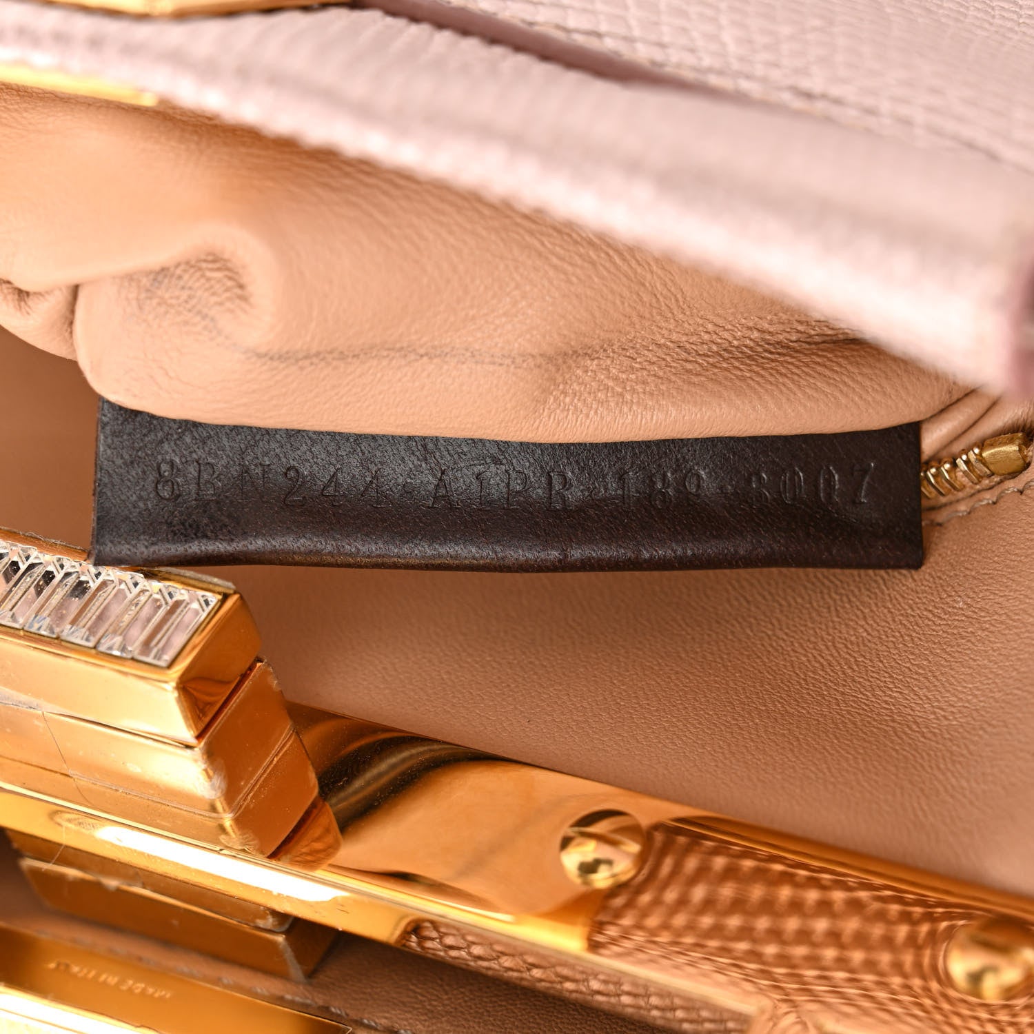 Fendi Lizard Mini Peekaboo Iconic Satchel Pink 7 of 10