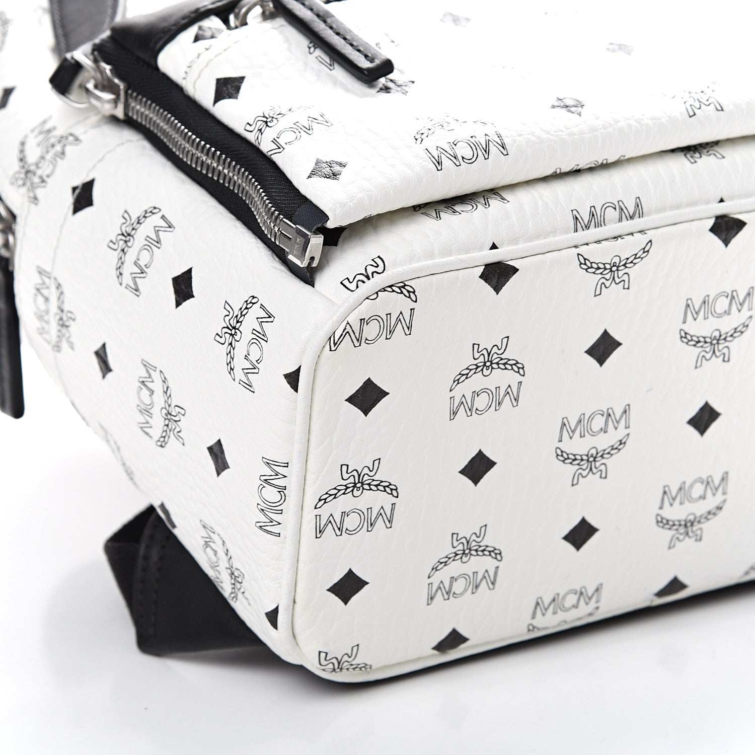 MCM Visetos Studded Small Dual Stark Backpack White 8 of 11
