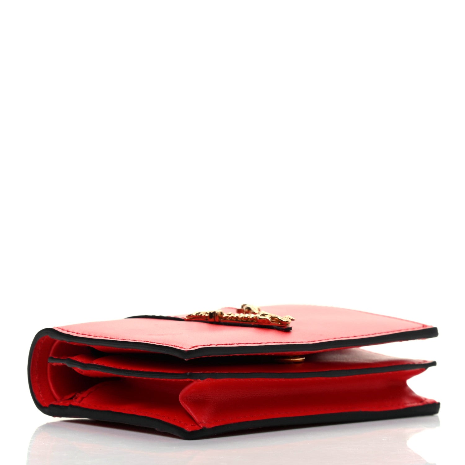 Versace Calfskin Virtus Bifold Wallet Red 4 of 7