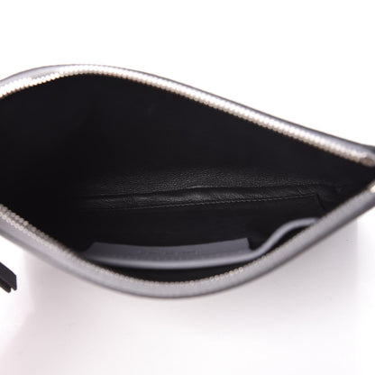 Balenciaga Calfskin Logo Medium Everyday Pouch Gris Perle Fonce White 5 of 9