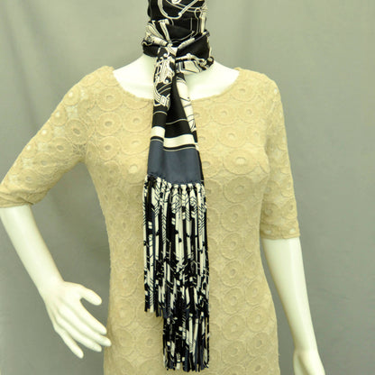 Hermes Silk Ex Libris Fringe Scarf 2 of 7