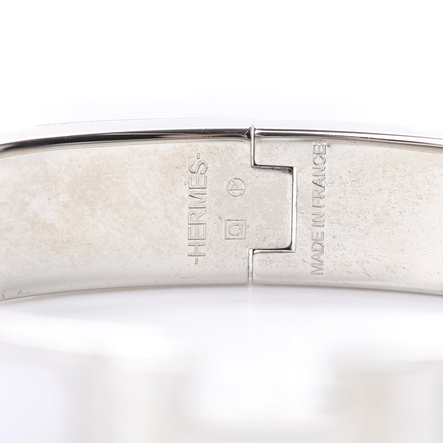 Enamel Narrow Clic Clac H Bracelet PM White