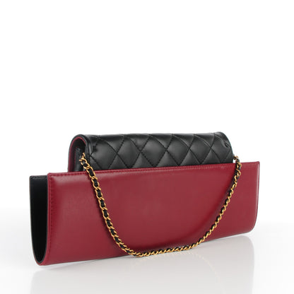 Chanel Calfskin Quilted Brasserie Gabrielle Menu CC Clutch Dark Red 3 of 8