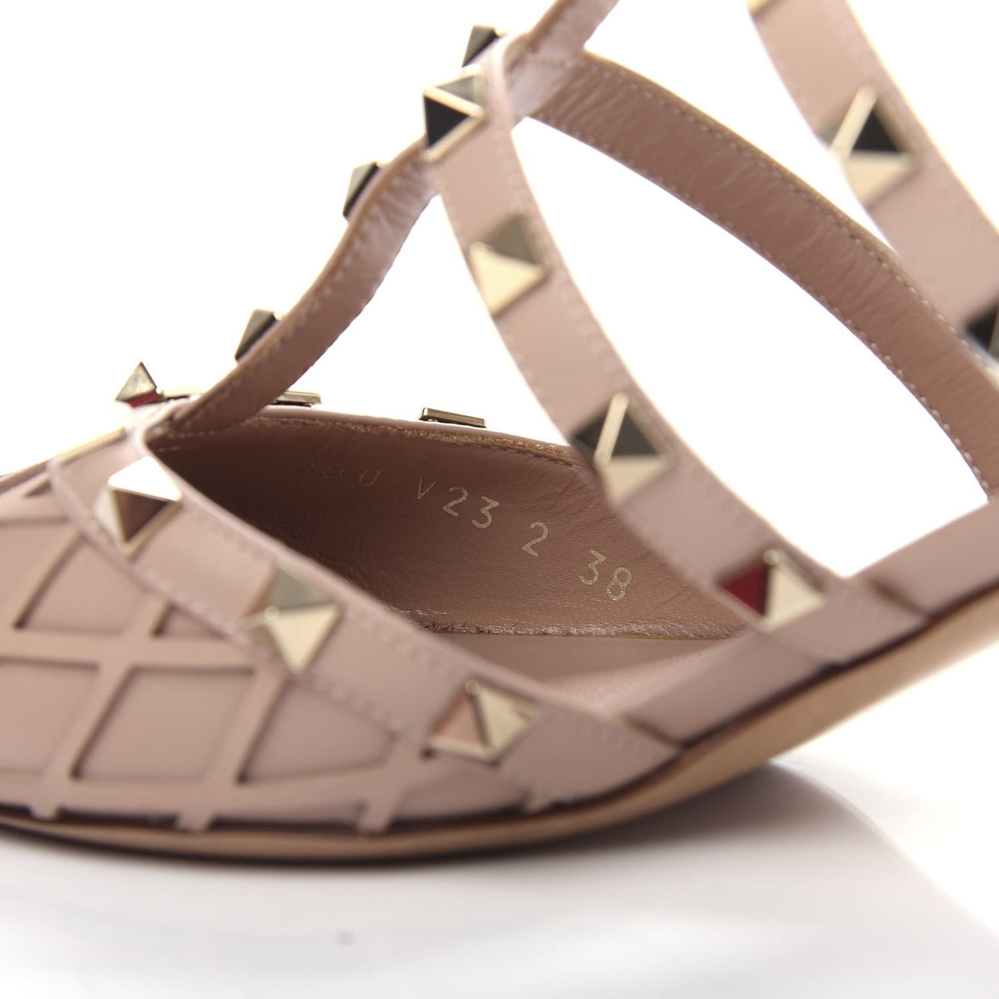 Calfskin Boudoir Rockstud 50mm Cage Mules 38 Rose Cannelle