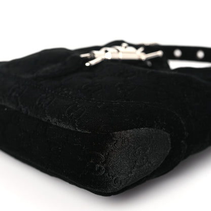Gucci New Velvet Ashmir GG Monogram Small Jackie 1961 Hobo Black 9 of 9