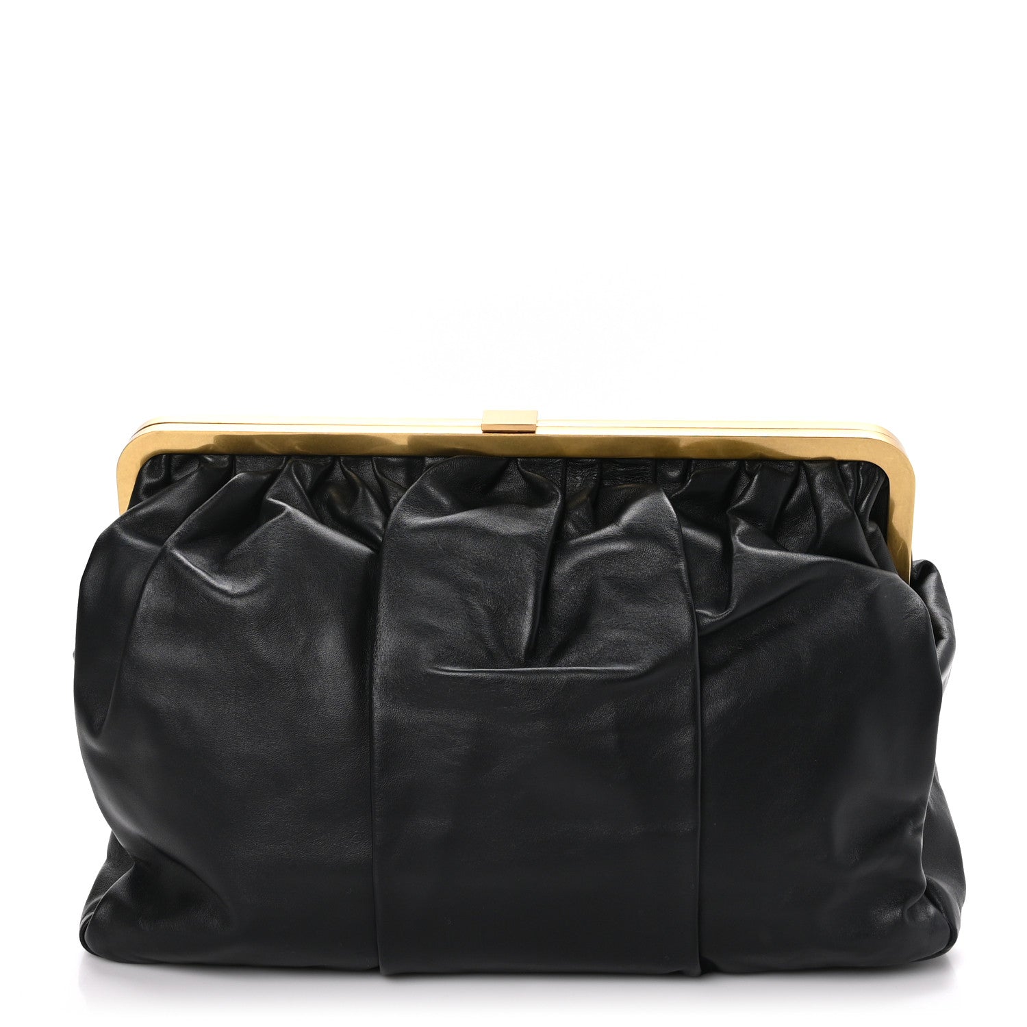 Mansur Gavriel Lambskin Wave Frame Clutch Black 1 of 9