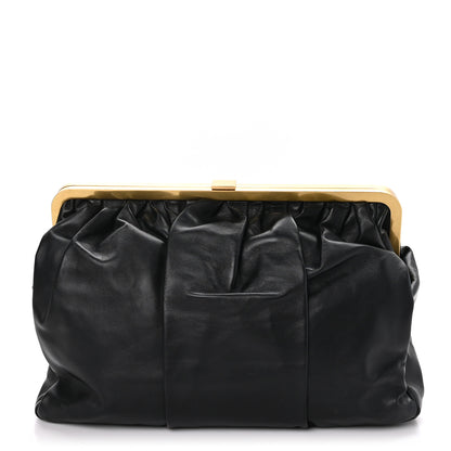 Mansur Gavriel Lambskin Wave Frame Clutch Black 1 of 9