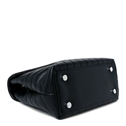 Saint Laurent Calfskin Y Quilted Monogram Medium Loulou Satchel Black 4 of 11