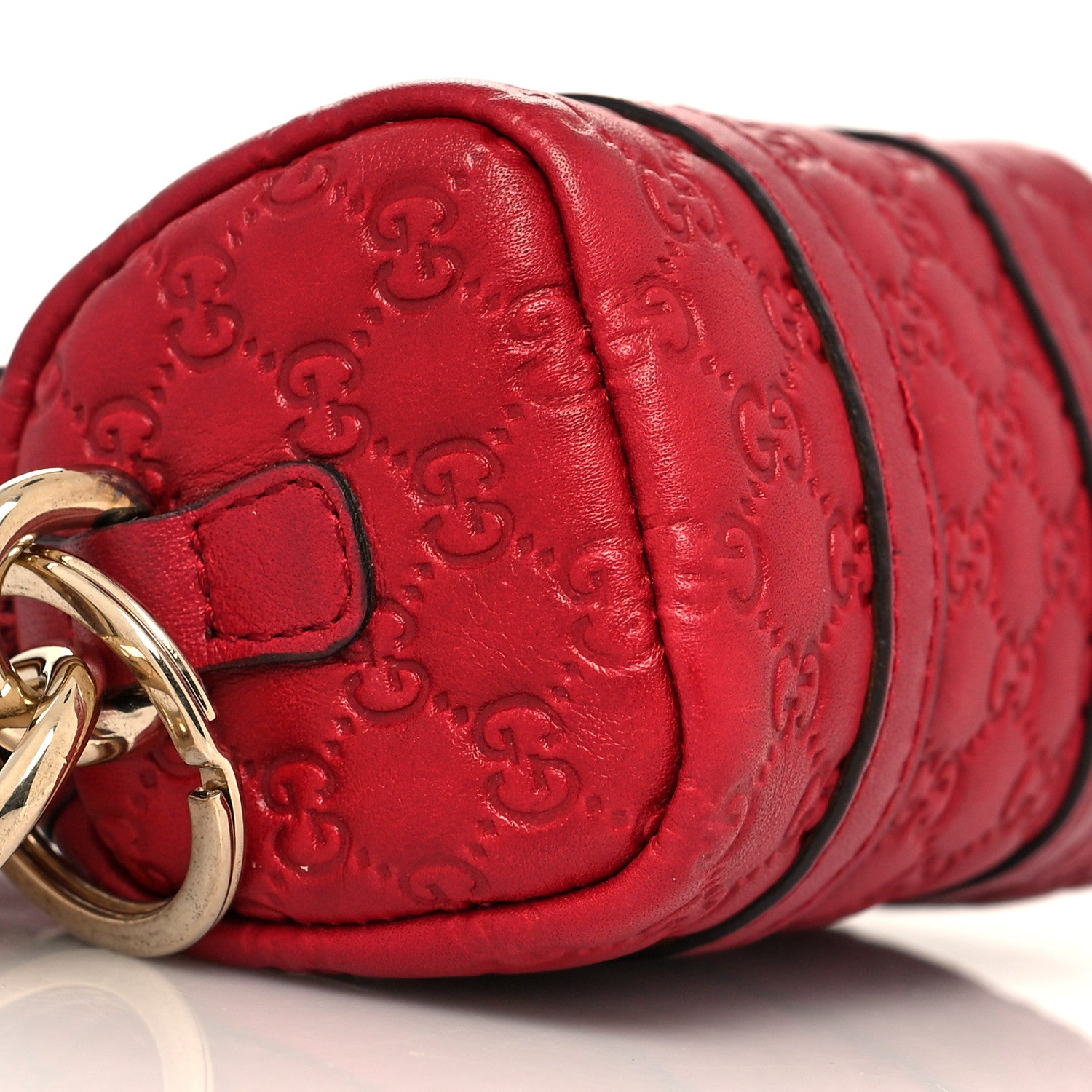 Gucci Guccissima Mini Boston Bag Charm Raspberry Red 7 of 10
