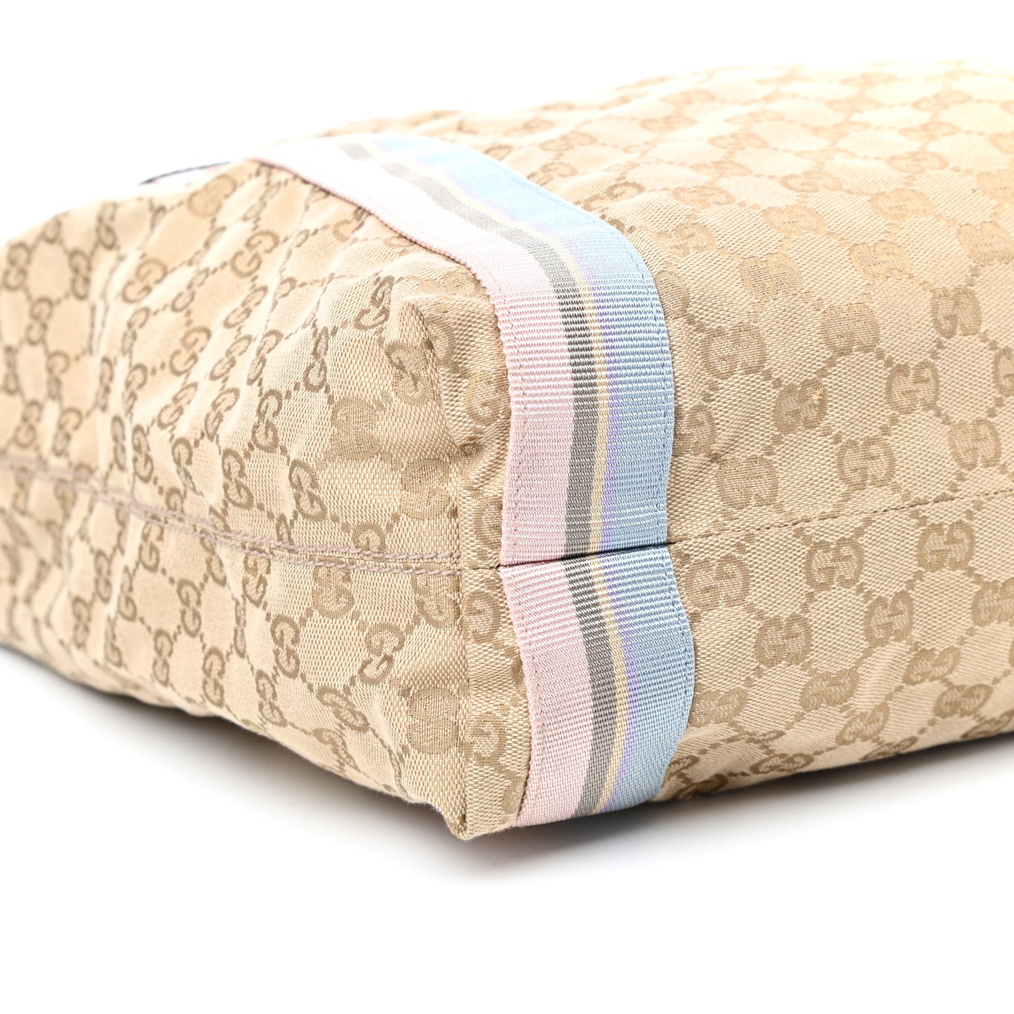 GG Monogram Medium Web Handle Vertical Tote Pink Blue