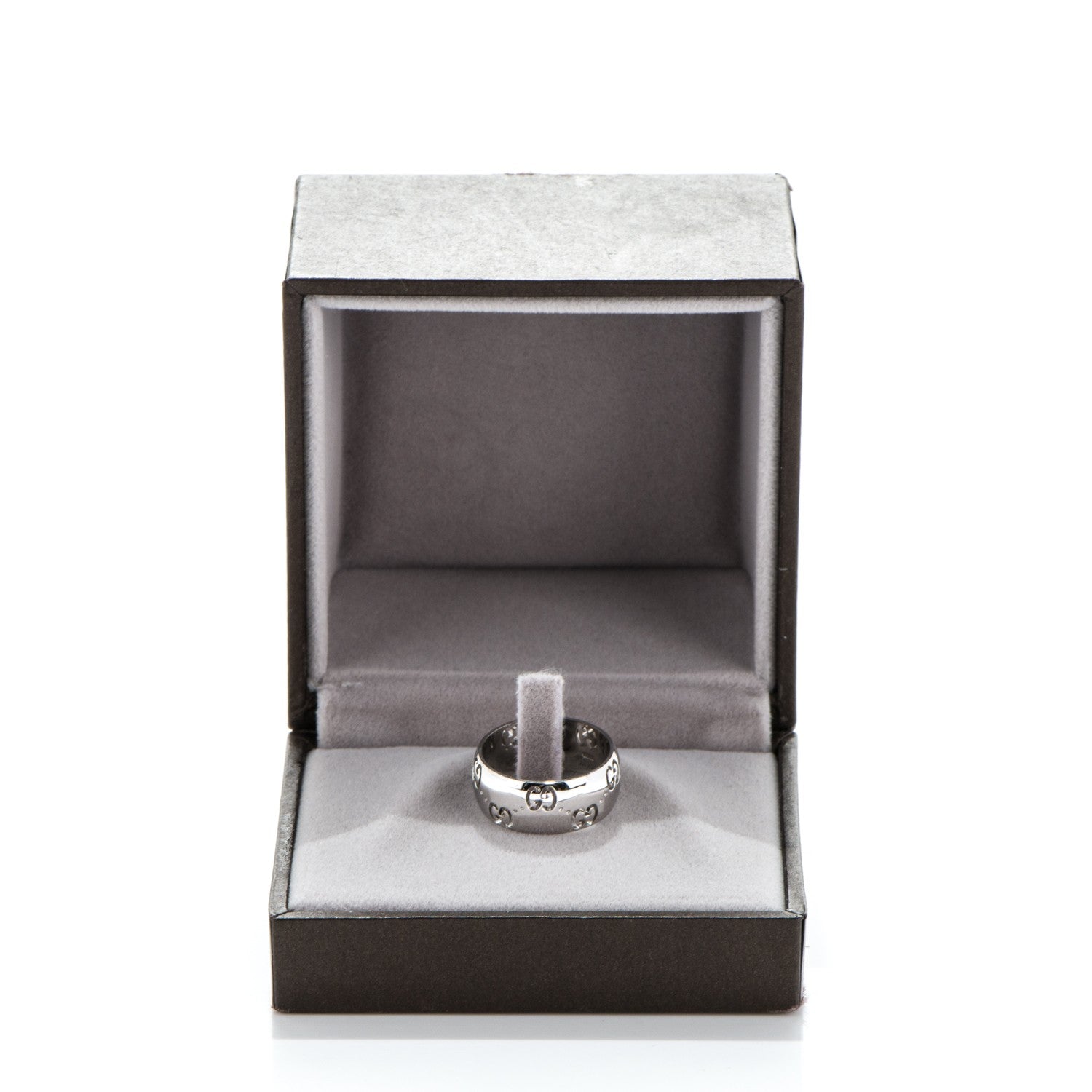 Gucci 18K White Gold 8mm Icon Band Ring 6.5 6 of 6