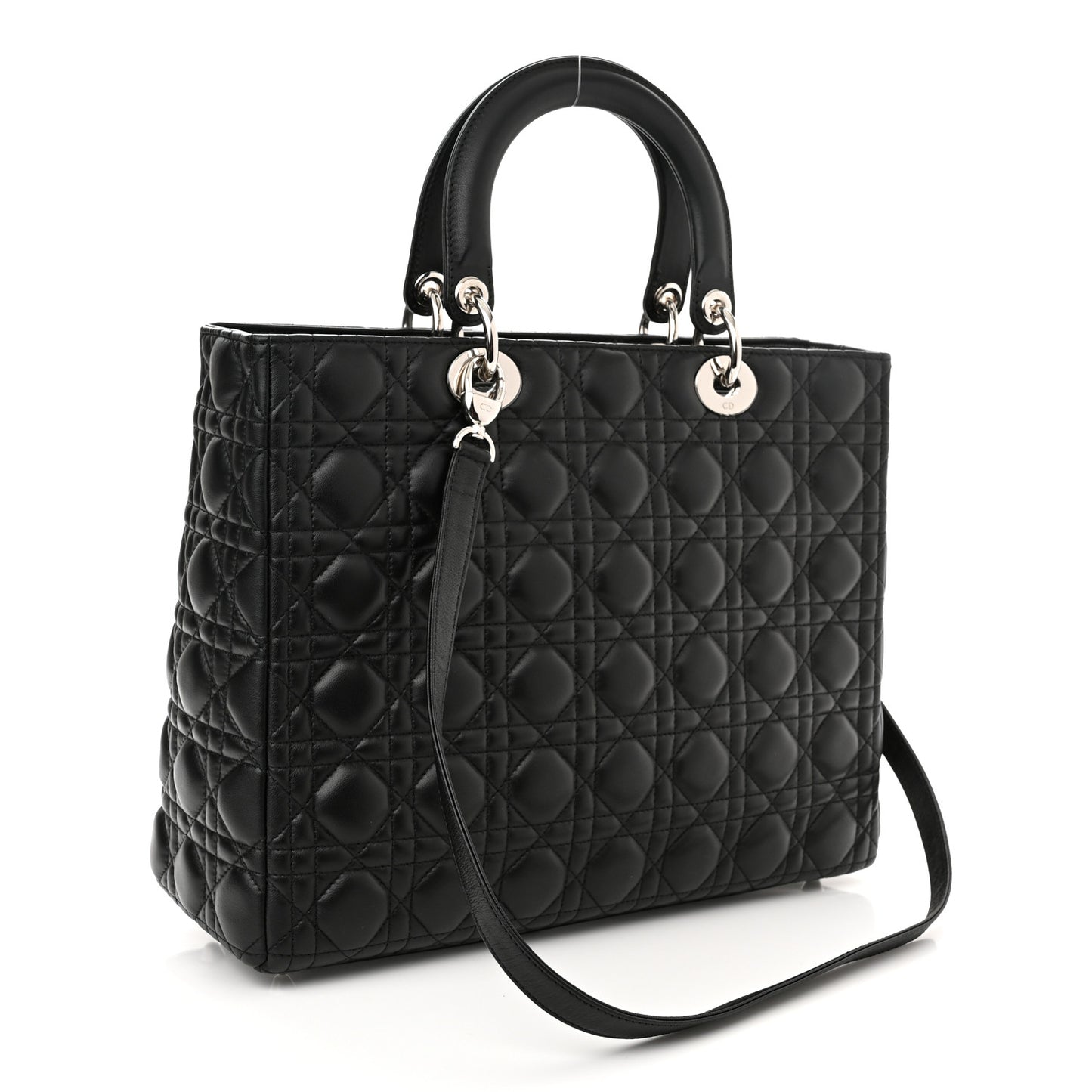 Lambskin Cannage Large Lady Dior Black