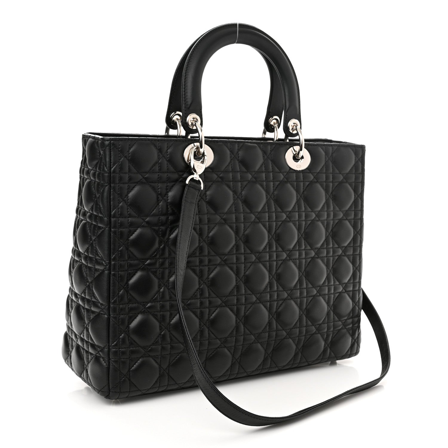 Christian Dior Lambskin Cannage Large Lady Dior Black 3 of 10