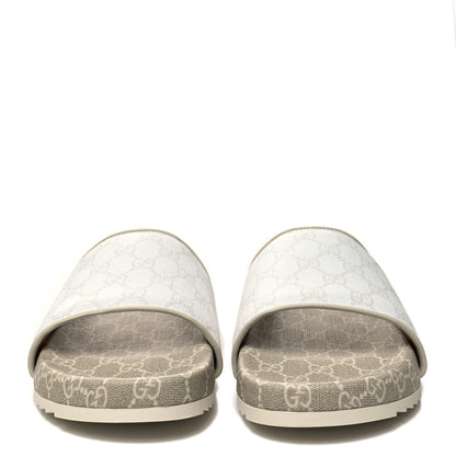 Gucci GG Supreme Monogram Demetra Mens Slide Sandals 10 White Mystic White 2 of 9