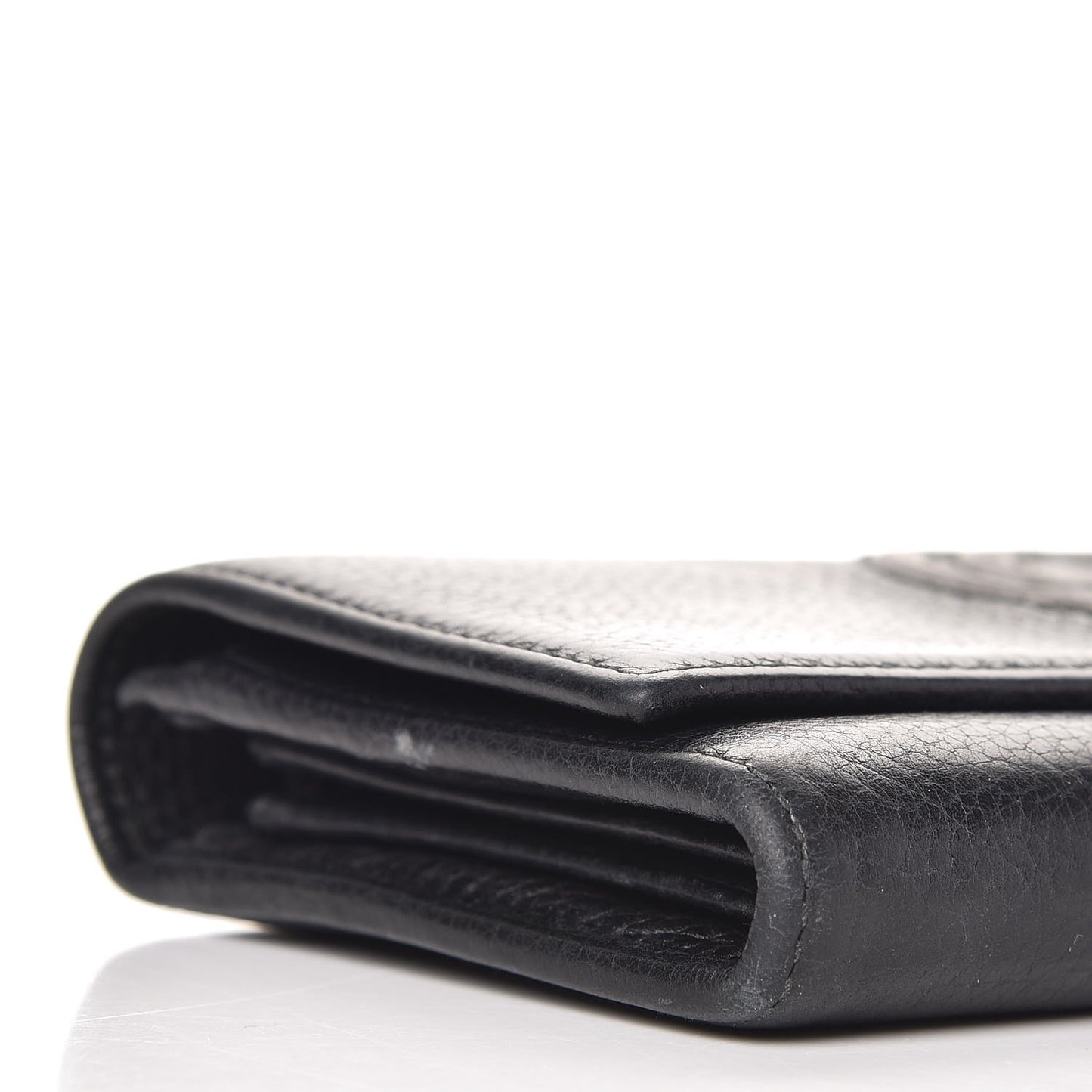 Pebbled Calfskin Large Soho Continental Wallet Black