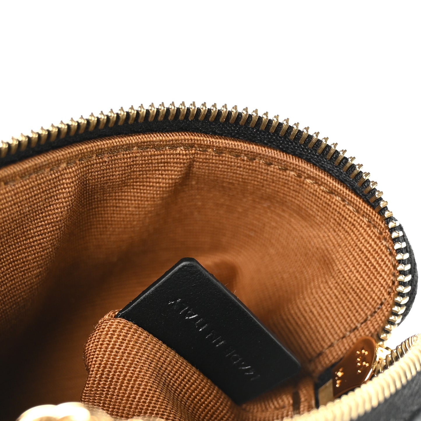 Triomphe Canvas Logo Coin and Card Pouch With Hook Black