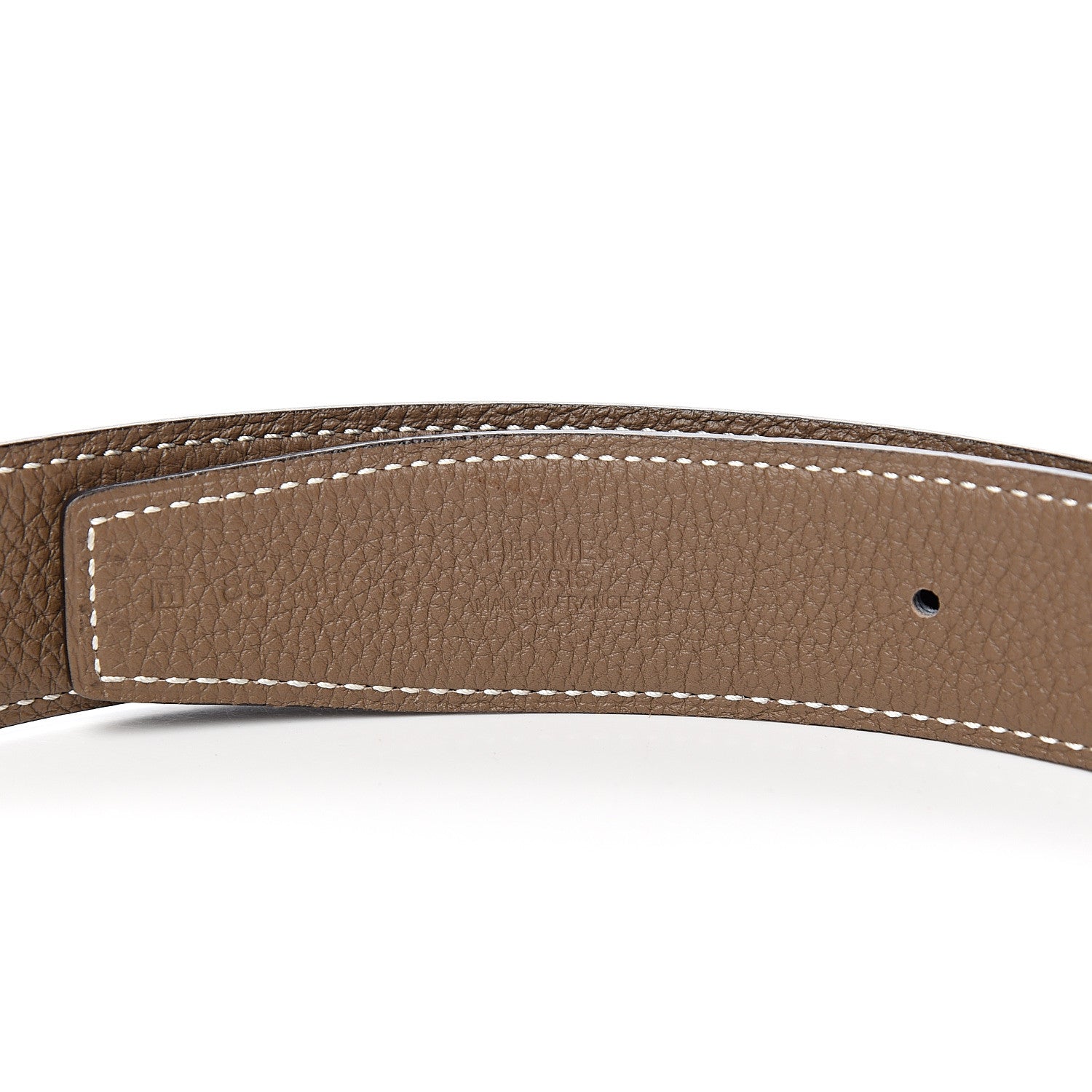 Hermes Box Togo 32mm H Belt 85 Black Etoupe 5 of 6