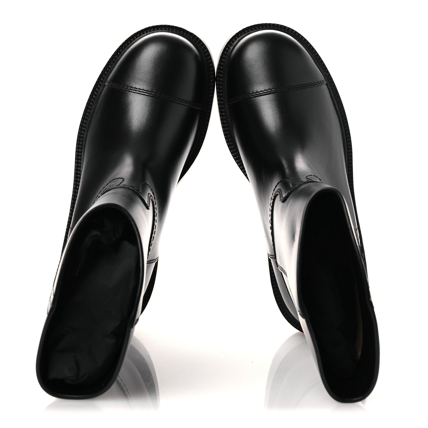 Chanel Calfskin Cap Toe Boots 37 Black 2 of 12