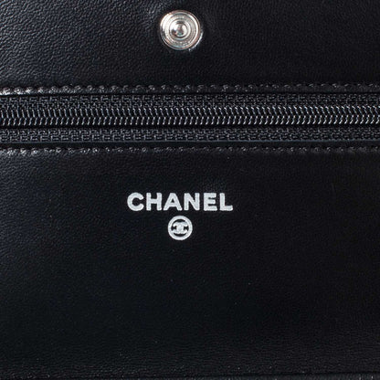 Chanel Lambskin Quilted Wallet On Chain WOC Black 6 of 10