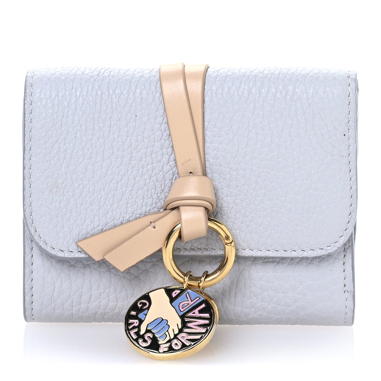 Chloe Grained Calfskin Alphabet Mini Trifold Wallet Light Cloud 1 of 9