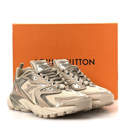 Louis Vuitton Metallic Canvas Mesh Mens LV Runner Tatic Sneakers 8 Beige 11 of 11