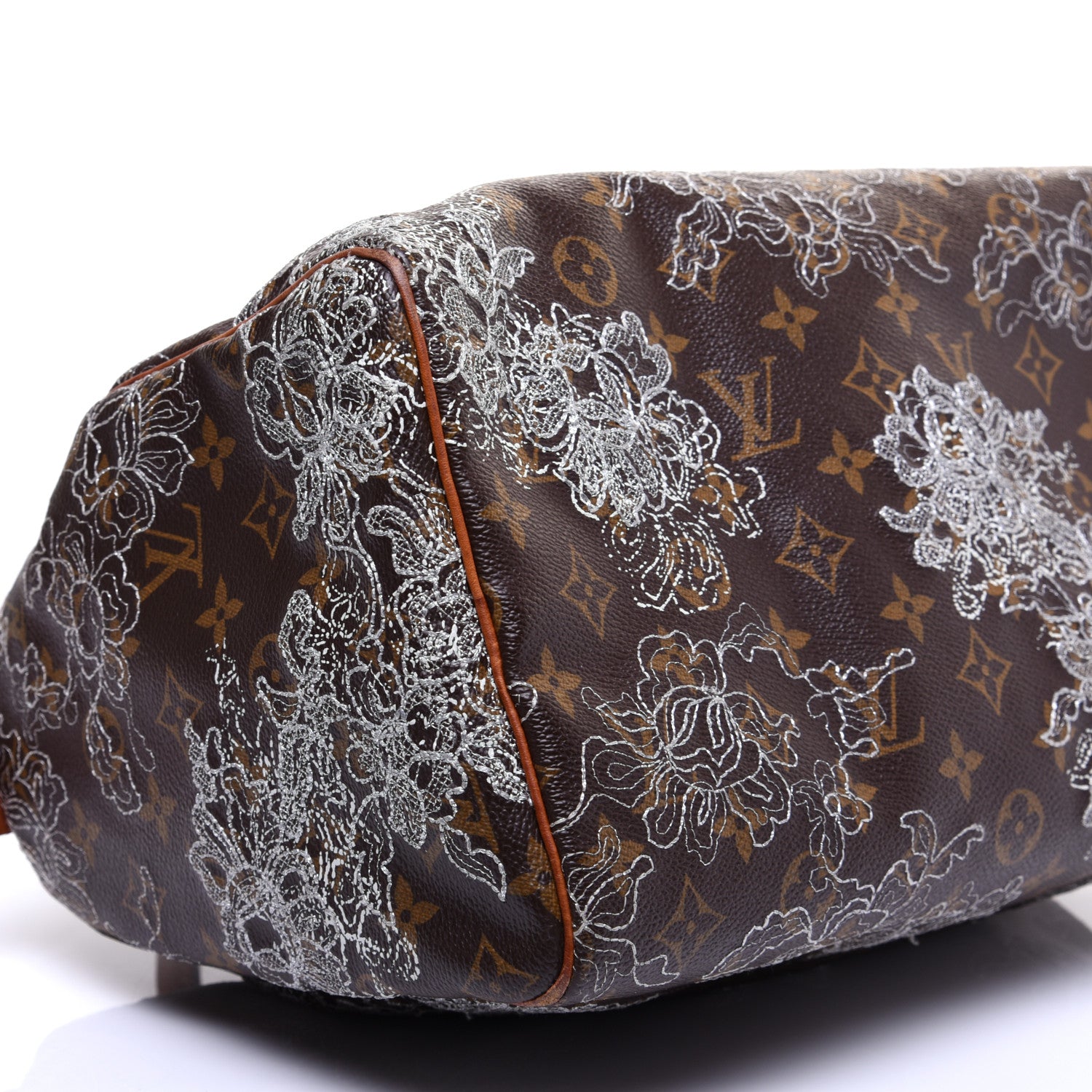 Louis Vuitton Monogram Dentelle Speedy 30 Silver 6 of 17