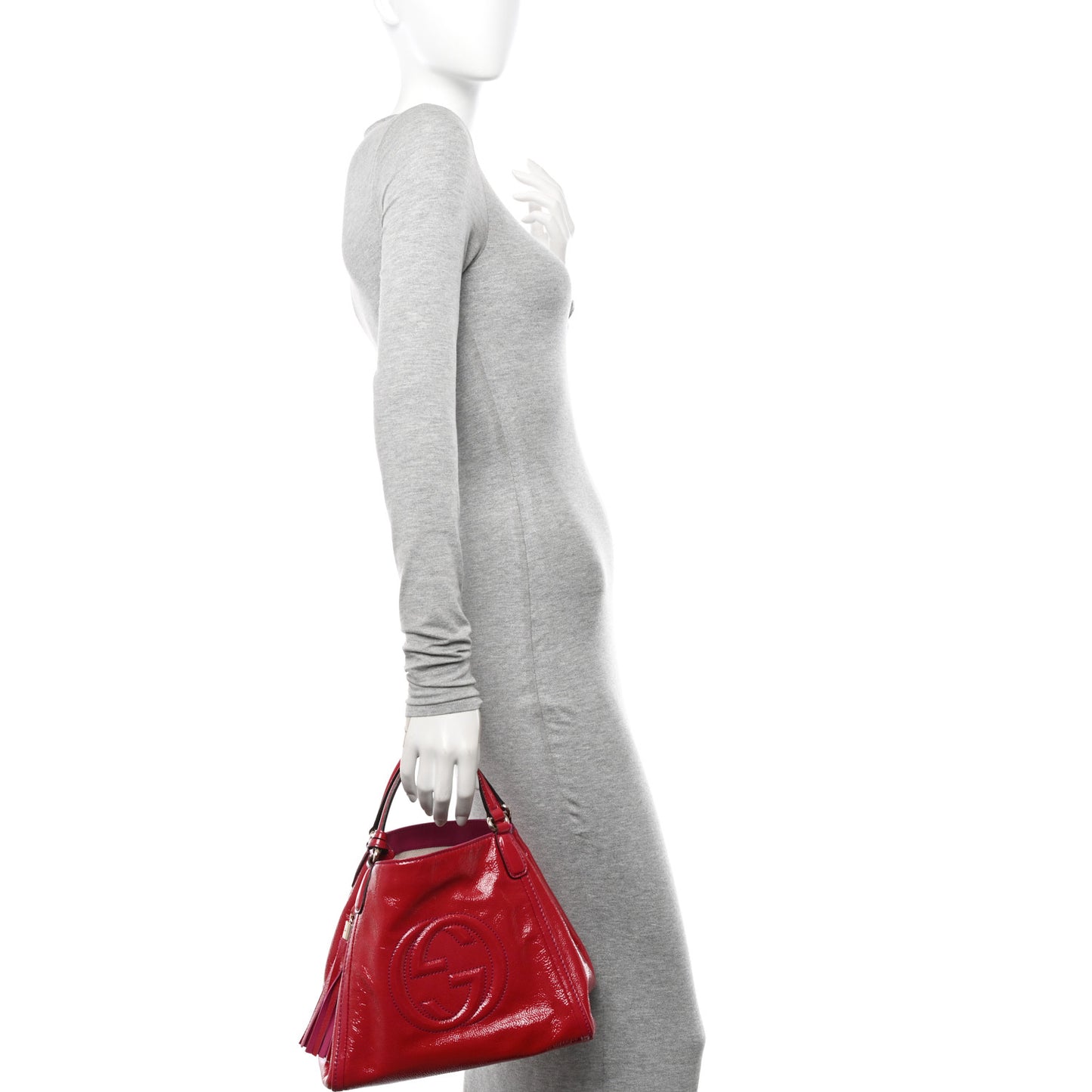 Patent Small Soho Shoulder Bag Bright Bougainvillea
