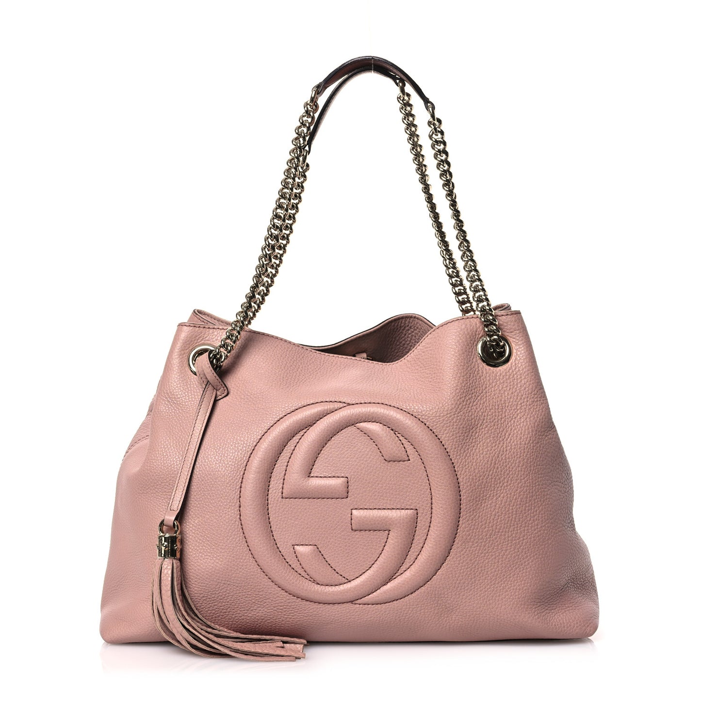 Pebbled Calfskin Medium Soho Chain Shoulder Bag Dark Cipria