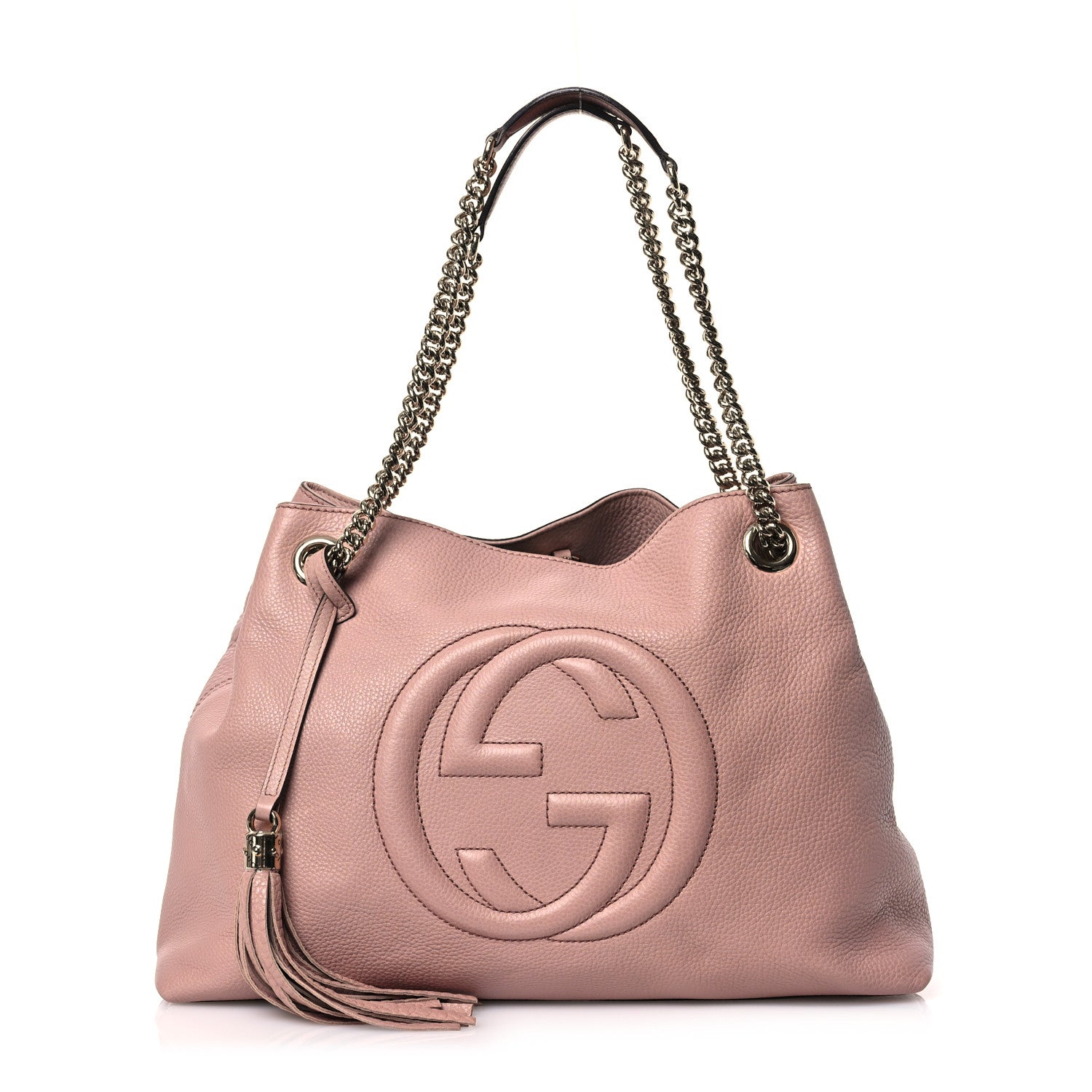 Gucci Pebbled Calfskin Medium Soho Chain Shoulder Bag Dark Cipria 1 of 13